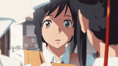 Girl Looking In Mirror With Red Pencil GIF