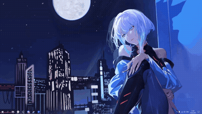 Girl Looking Out Window At Night GIF