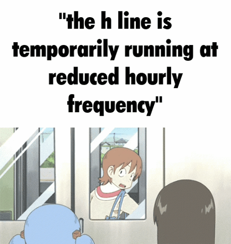 Girl Looking Out Window With Reduced Service Caption GIF