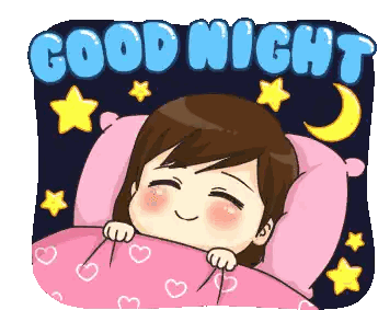 Girl Lying In Bed Good Night Sticker