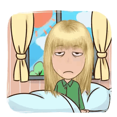 Girl Lying In Bed Looking Out Window Sticker
