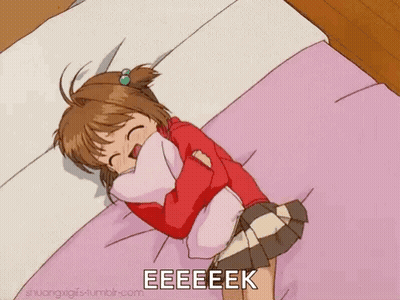 Girl Lying On Bed With Pillow And Eeeeek GIF