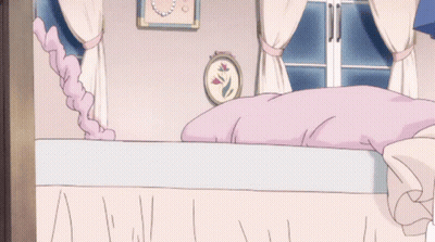 Girl Lying On Bed With Purple Blanket GIF