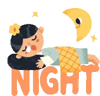 Girl Lying On Floor Night Sticker