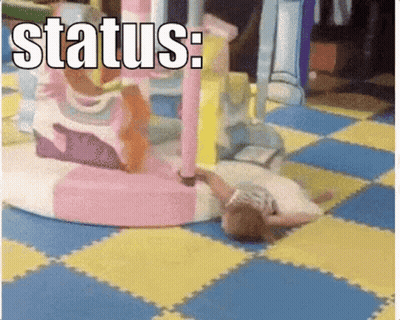 Girl Lying On Playground With Status GIF