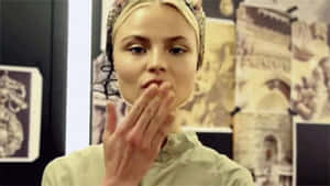 Girl Magdalena Blowing Kisses GIF