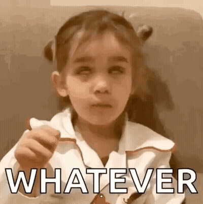 Girl Making Face Saying Whatever
