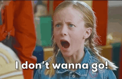 Girl Making Funny Face Saying I Don't Wanna Go GIF