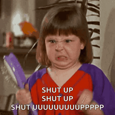 Girl Making Funny Face Saying Shut Up GIF
