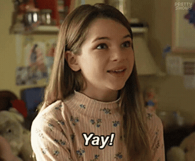 Girl Making Funny Face Saying Yay GIF