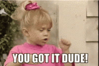 Girl Making Funny Face Saying You Got It Dude GIF