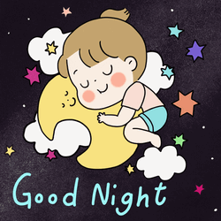 Girl Moon Good Night GIF