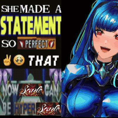 Girl Next To Statement Sign GIF