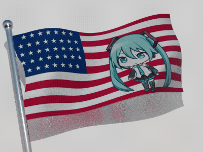 Girl On American Flag GIF