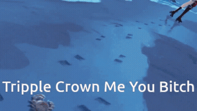 Girl On Beach Saying Triple Crown Me You Bitch GIF