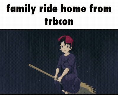 Girl on Broom Family Ride Home