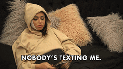Girl On Couch Being Left On Read GIF