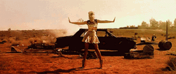 Girl On Fire Car Explosion Desert GIF