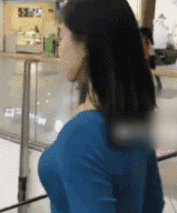 Girl On Fire Escalator Trick  GIF