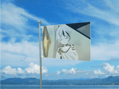 Girl On Flag Flying GIF