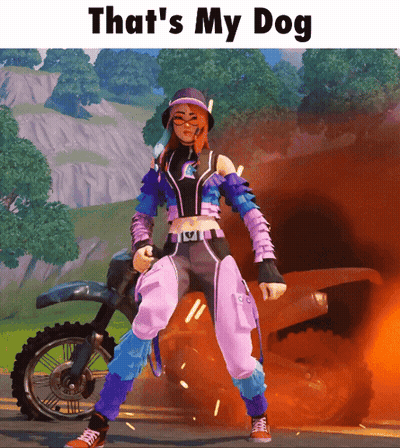Girl On Motorcycle Saying That's My Dog GIF