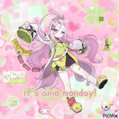 Girl On Pink Background Saying It's A Fine Monday GIF