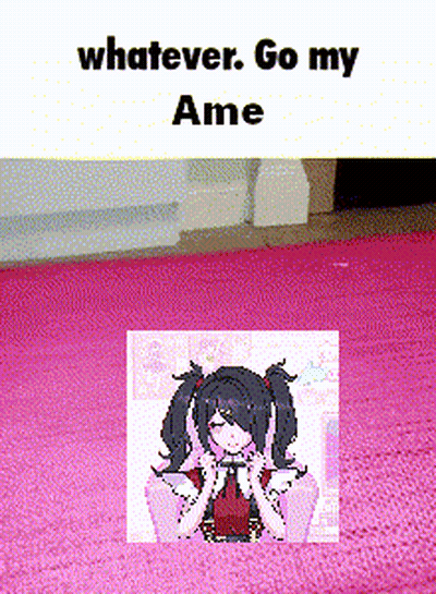 Girl On Pink Rug Saying Whatever GIF