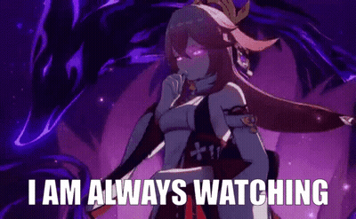 Girl On Purple Background I Am Always Watching GIF