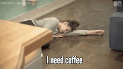 Girl On The Floor Need Coffee GIF