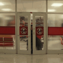 Girl Open The Door With Force GIF