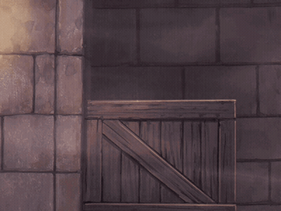 Girl Peeking Behind Wooden Fence In Dark Room GIF
