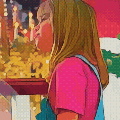 Girl Pink Shirt Blue Overalls Looking Out Window GIF