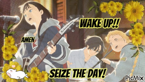 Girl Playing Guitar Wake Up Seize The Day GIF