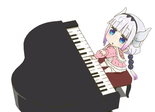 Girl Playing Piano Sticker