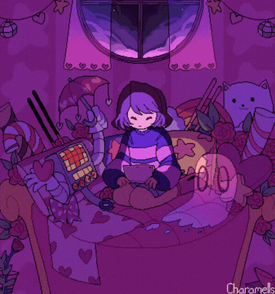 Girl Playing Video Game Pixel Art GIF