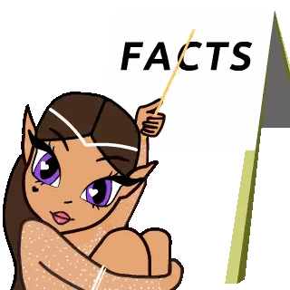 Girl Pointing At Facts Book Sticker