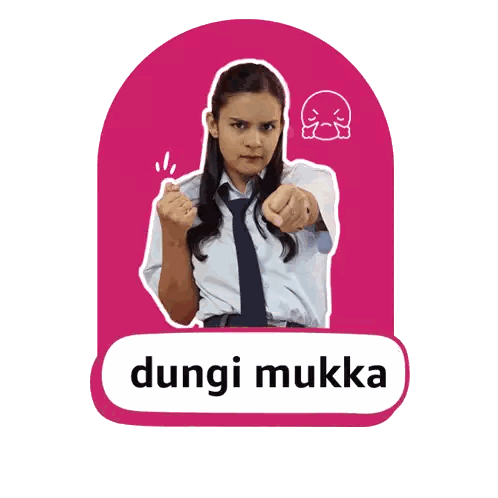 Girl Pointing With Dungi Mukhka Sticker