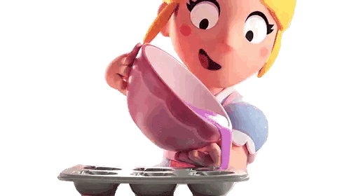 Girl Pouring Purple Liquid Into Muffin Tin GIF