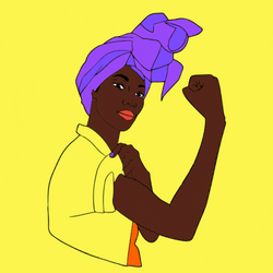 Girl Power African Lady Head Wrap GIF