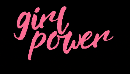 Girl Power Minimalist Flashing Text Art GIF