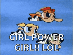 Girl Power Powerpuff Girls Flying GIF