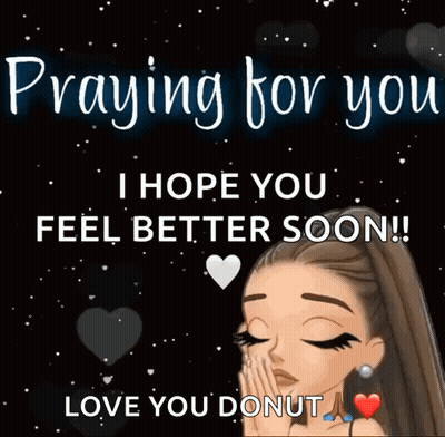 Girl Praying With Hope You Feel Better Donut GIF