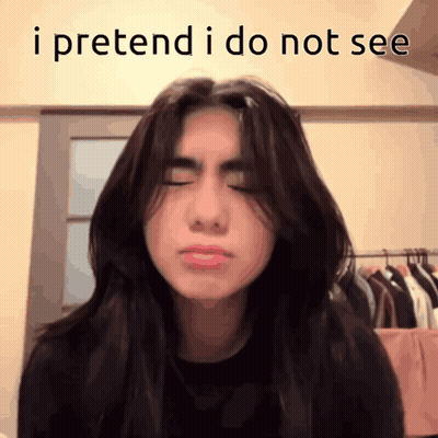 Girl Pretending Not To See GIF