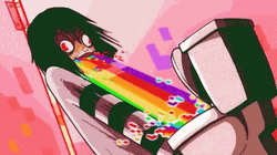 Girl Puking Rainbow To Toilet GIF
