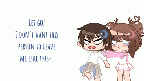Girl Pushing Boy Let Go GIF