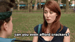 Girl Questions About Affording Crackers  GIF