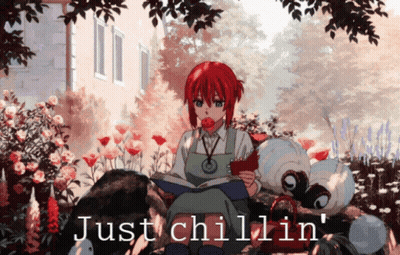 Girl Reading Book Just Chillin GIF