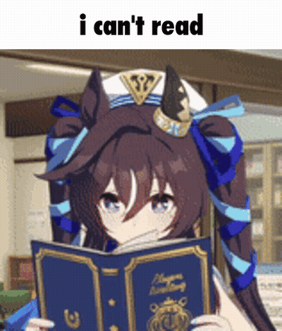 Girl Reading Book Saying I Can't Read GIF