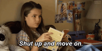 Girl Reading Book Shut Up And Move On GIF