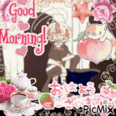 Girl Reading Book With Good Morning GIF